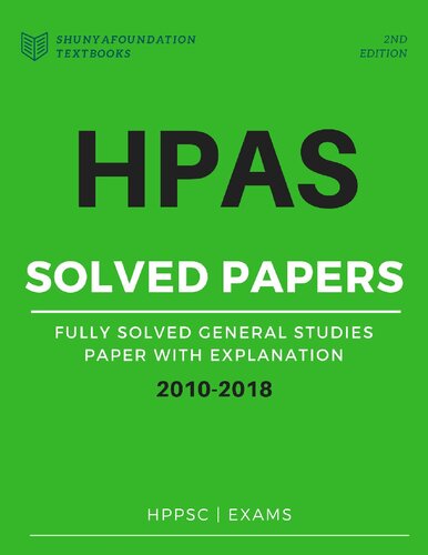 HPAS Fully Solved Prelim Papers 2010-2018  HAS General Studies Prelim Solved Papers from 2010-2018