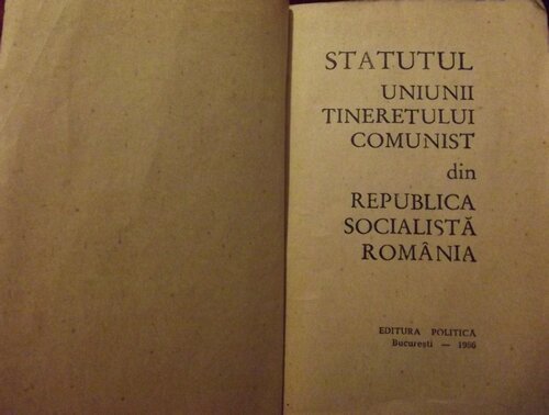 Statutul Uniunii Tineretului Comunist din Republica Socialistă România