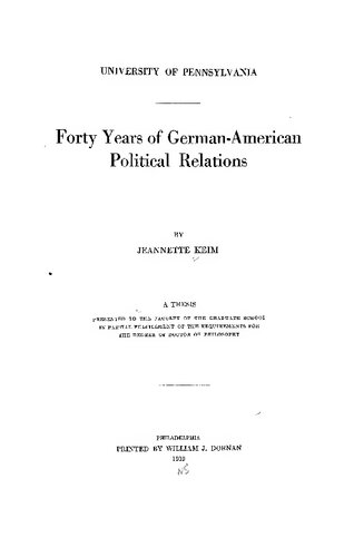 Forty Years of German-American Political Relations