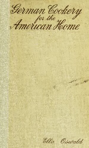 German Cooking for the American Home