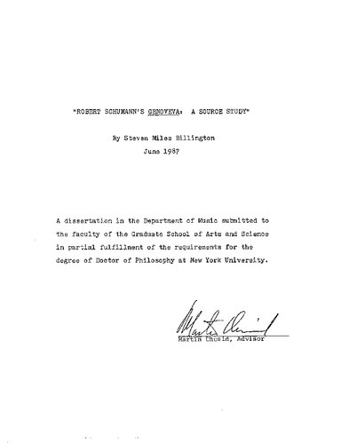 [Dissertation] Robert Schumann's 