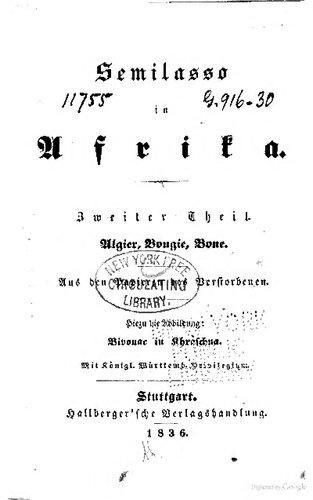 Semilasso in Afrika; aus den Papieren des Verstorbenen