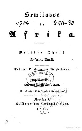 Semilasso in Afrika; aus den Papieren des Verstorbenen