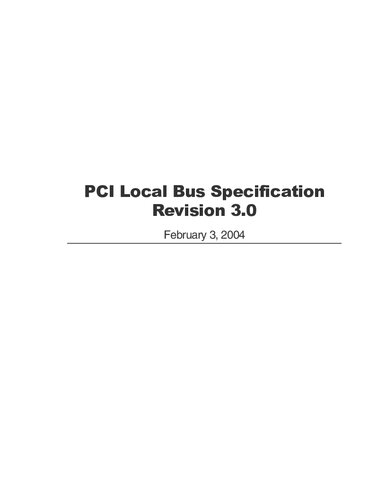 PCI Local Bus Specification Revision 3.0