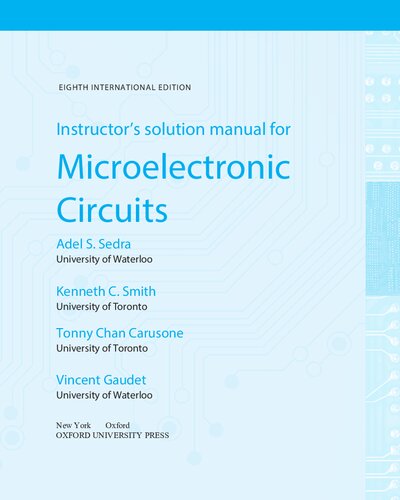 Instructor’s solution manual for Microelectronic Circuits
