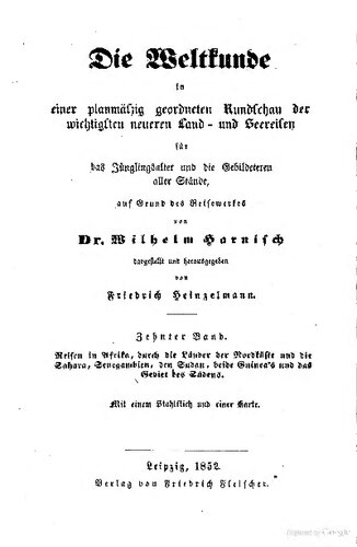 Reisen in Afrika durch die Länder der Nordküste und die Sahara, Senegambien, den Sudan, beide Guineas und das Gebiet des Südens