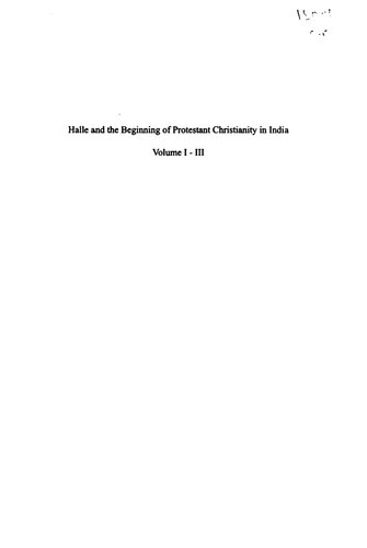 Halle and the Beginning of Protestant Christianity in India