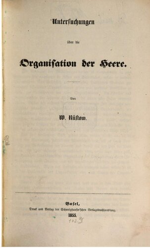 Untersuchungen über die Organisation der Heere