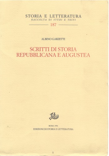 Scritti di storia repubblicana e augustea