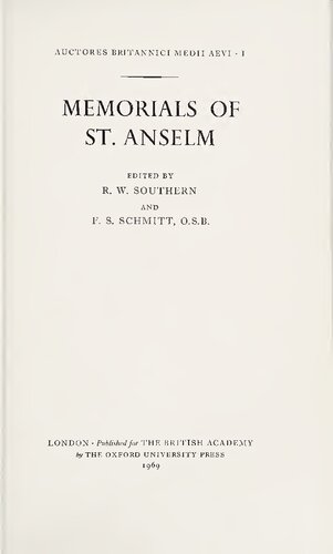Memorials of St. Anselm
