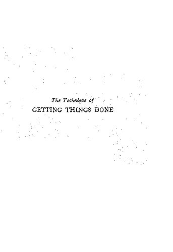 The Technique of Getting Things Done