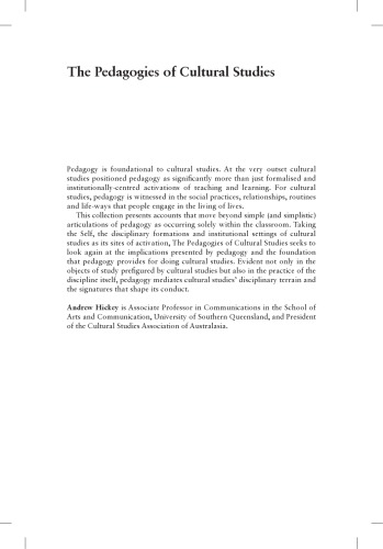 The Pedagogies of Cultural Studies