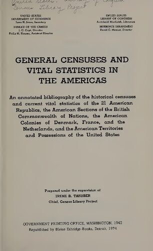 General Censuses and Vital Statistics in the Americas