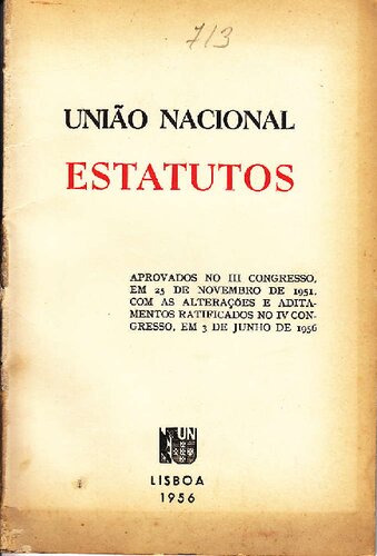 União Nacional. Estatutos