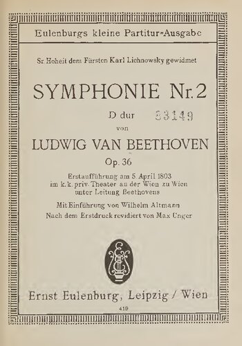 Symphonie Nr. 2 D-Dur, op. 36