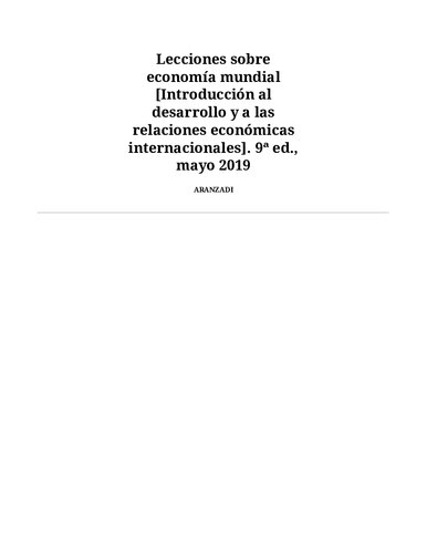 Lecciones sobre economía mundial