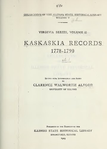 Virginia Series (Kaskaskia Records 1778-1790, Part 1)