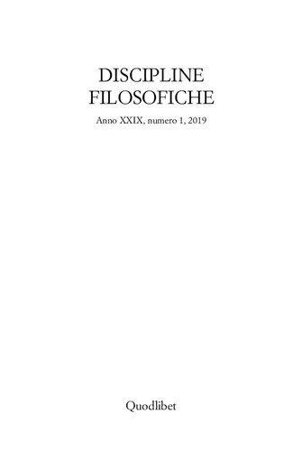 Discipline Filosofiche (2019-1): Salomon Maimon: alle origini dell’idealismo tedesco