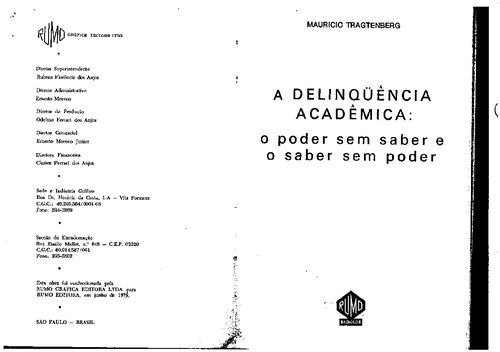 A delinquência acadêmica: o saber sem poder e o poder sem saber