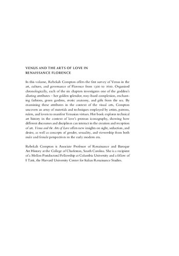 Venus and the Arts of Love in Renaissance Florence