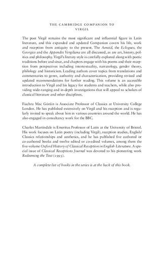 The Cambridge Companion to Virgil