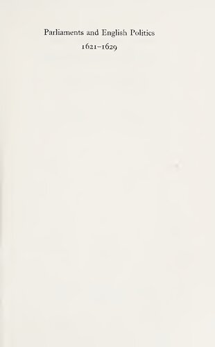 Parliaments and English Politics, 1621-1629