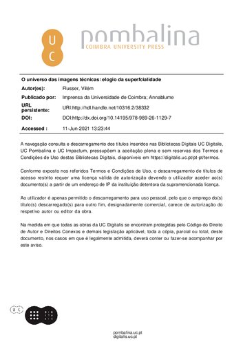 O Universo das Imagens Técnicas: Elogio da Superficialidade