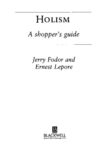 Holism: A Shopper's Guide