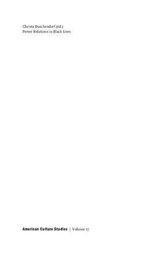 Power Relations in Black Lives: Reading African American Literature and Culture with Bourdieu and Elias