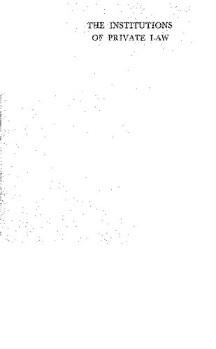 The institutions of private law and their social functions /