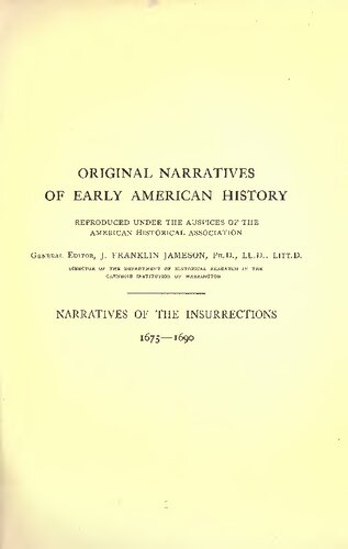 Narratives of the Insurrections 1675-1690