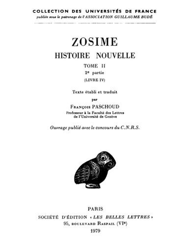 Zosime: Histoire nouvelle. Tome II, 2e partie: Livre IV