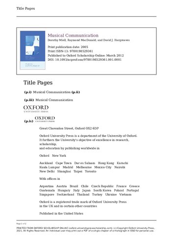 Musical Communication