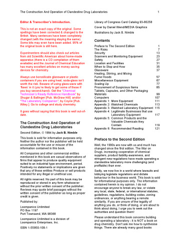 The Construction and Operation of Clandestine Drug Laboratories (2nd ed: 85178)