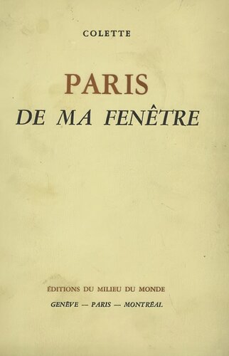 Paris de ma fenêtre