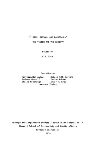 Iqbal, Jinnah, and Pakistan: The Vision and the Reality