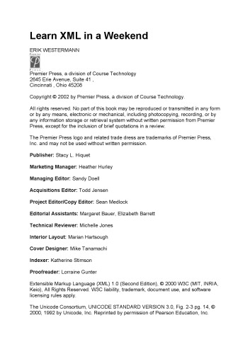 Learn XML in a weekend