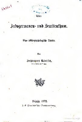 Indogermanen- und Semitentum