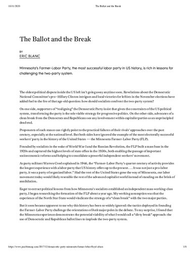 The Ballot and the Break