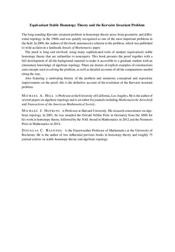 Equivariant stable homotopy theory and the Kervaire invariant problem