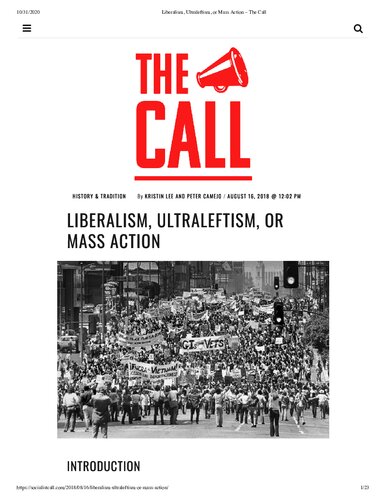 Liberalism, Ultraleftism or Mass Action