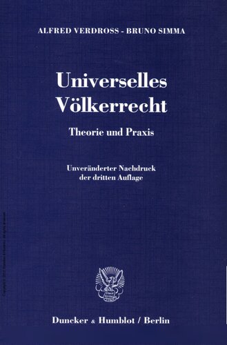 Universelles Volkerrecht: Theorie Und Praxis