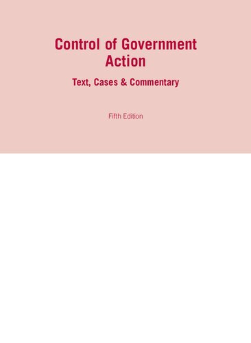 Control of government action: text, cases and commentary
