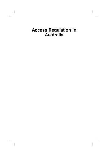 Access Regulation in Australia.