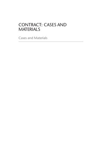 Contract : cases and materials