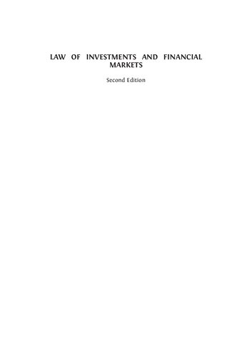 Law of investments and financial markets