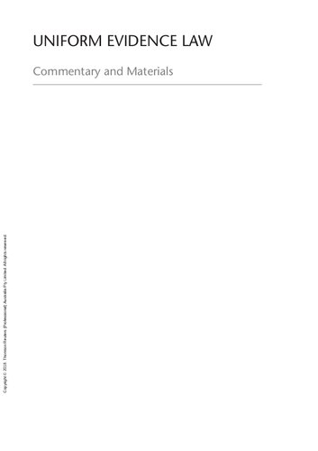 Uniform evidence law