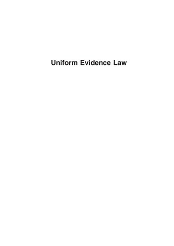 Uniform evidence law