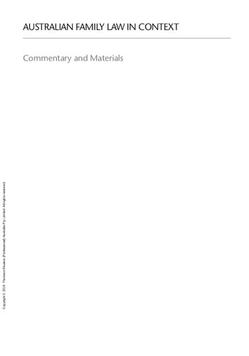 Australian family law in context : commentary and materials