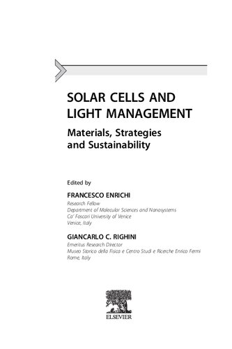 Solar Cells and Light Management: Materials, Strategies and Sustainability